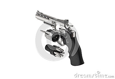 Pneumatic pistol revolver for sports and entertainment. Airsoft guns. Isolate on a white back Stock Photo