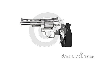 Pneumatic pistol revolver for sports and entertainment. Airsoft guns. Isolate on a white back Stock Photo