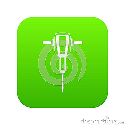 Pneumatic plugger hammer icon digital green Vector Illustration