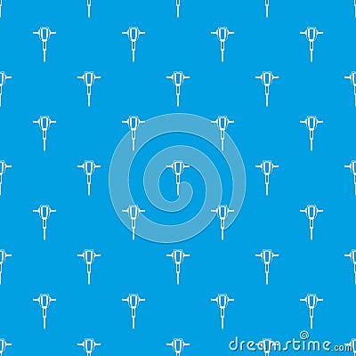 Pneumatic plugger hammer pattern seamless blue Vector Illustration