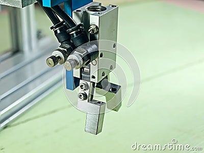 Pneumatic robot input. Stock Photo