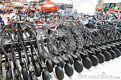 Pneumatic seeder for agricultural machinery Stock Photo