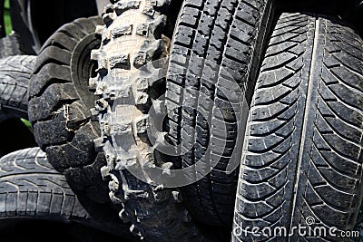 Pneumatics tyres recycle ecology industry Stock Photo