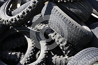 Pneumatics tyres recycle ecology industry Stock Photo