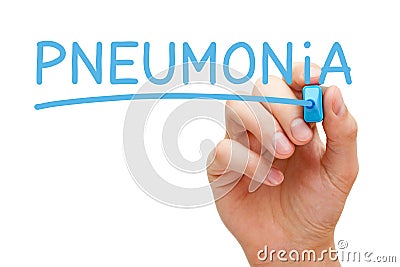 Pneumonia Handwritten With Blue Marker Stock Photo