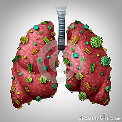 Pneumonia Infection Cartoon Illustration