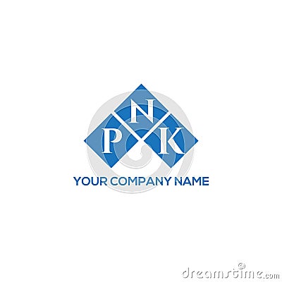 PNK letter logo design on WHITE background. PNK creative initials letter logo concept. Vector Illustration