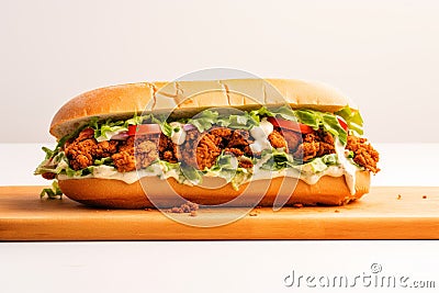 Po' Boy: Traditional Louisiana Sandwich with Beef or Seafood Stock Photo