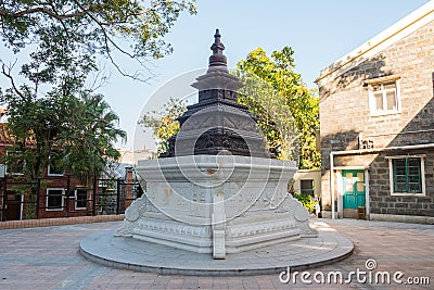 Po Lin Monastery architecture Hong Kong, Lantau Island, Ngong Ping, China Stock Photo