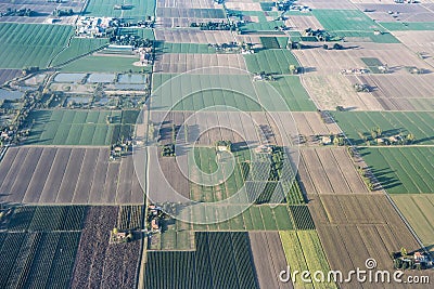 Po Valley aerial view, Italy Stock Photo