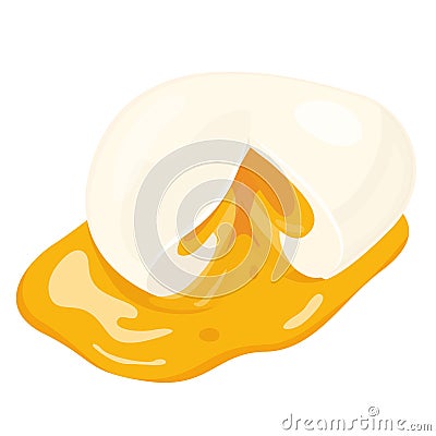 Poached egg, traditional tasty American breakfast dish Vector Illustration
