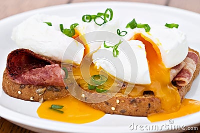 Poached Eggs Stock Photo