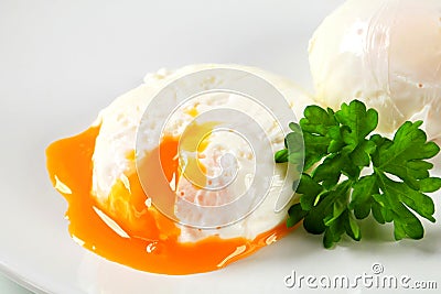 Poached eggs Stock Photo