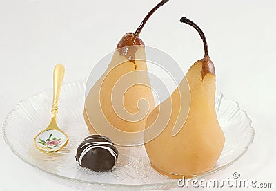 Poached Pears Stock Photo