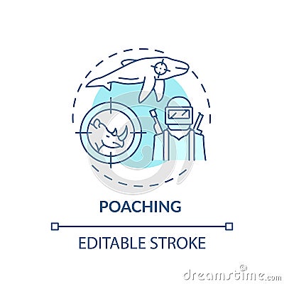 Poaching turquoise concept icon Vector Illustration