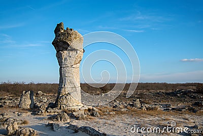 Pobiti kamani - phenomenon rock formations in Bulgaria near Varna, Eastern Europe Stock Photo