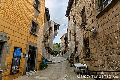 Poble Espanyol in Barcelona, Spain Editorial Stock Photo