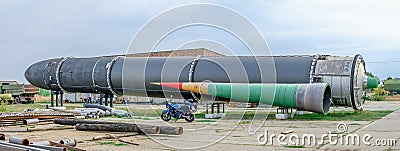 Satan Rocket in Soviet Strategic Nuclear Forces Museum, Ukraine Editorial Stock Photo