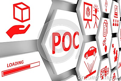 POC concept cell background Cartoon Illustration