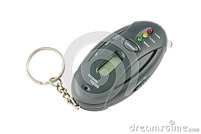 Pocket alcohol tester on a keychain Stock Photo