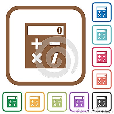 Pocket calculator simple icons Stock Photo