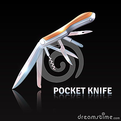 Pocket Knife Background Vector Illustration