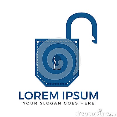 Pocket padlock logo design template. Vector Illustration