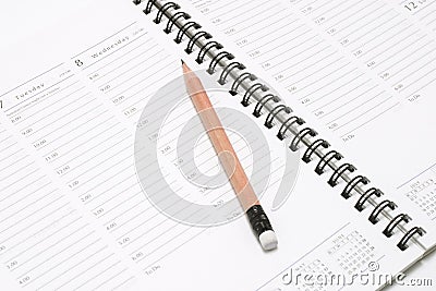 Pocket Planner with Pencil Stock Photo