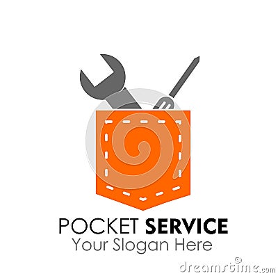 Pocket service logo design vector Vector Illustration