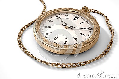 Pocket Watch On Chain Stock Photo