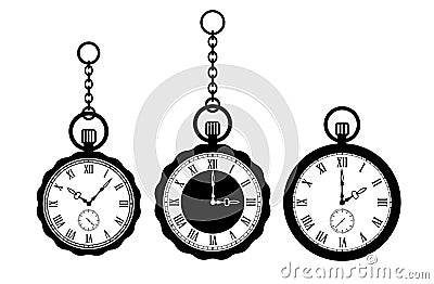 Pocket watch vector icon Vector Illustration