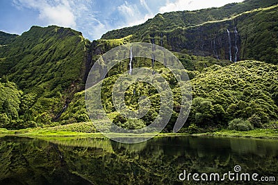 Poco da Ribeira do Ferreiro, Flores island, Azores, Portugal. Stock Photo