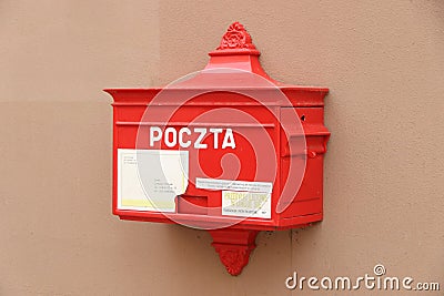 Poczta post box in Poland Editorial Stock Photo