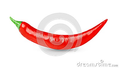 Pod of red hot chili peppers isolated on a white background. Stock Photo