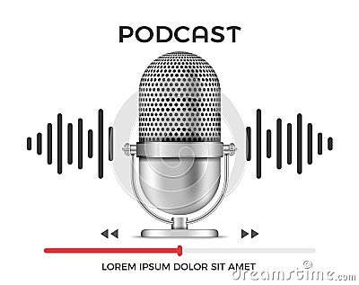 Podcast Banner Vector Illustration