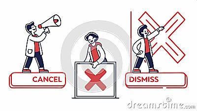 Podcast cancel and dismiss icons, audio interface symbols vector design Generative AI Vector Illustration
