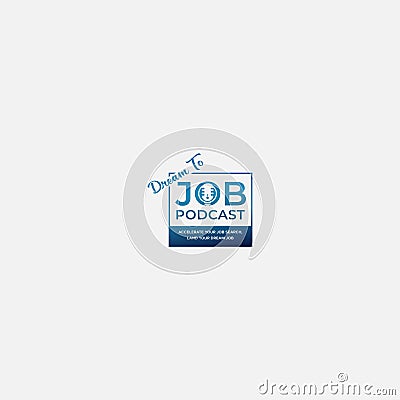 Podcast entertainment job logo banner Vector Illustration