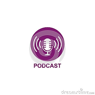 Podcast logo vector icon illustration Cartoon Illustration