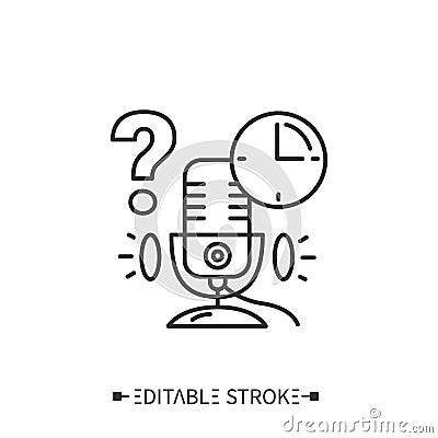 Podcast timing line icon. Episodes length. Editable vector illustration Vector Illustration