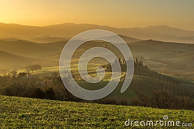 Podere Belvedere villa, Orcia Valley, Italy Stock Photo