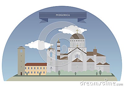 Podgorica, Montenegro Vector Illustration