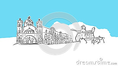 Podgorica, Montenegro Skyline Panorama Vector Sketch Vector Illustration