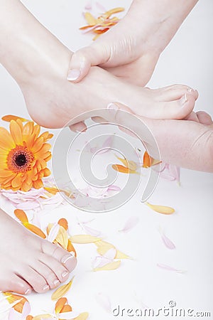 Podiatrist at work Stock Photo