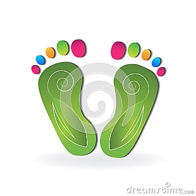 Podiatry barefoot icon logo vector design image Vector Illustration