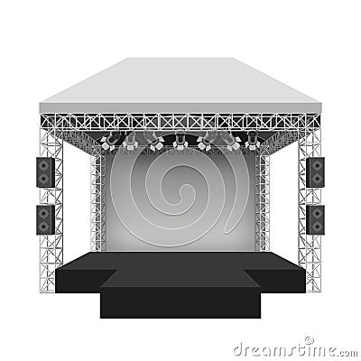 Podium concert stage. Vector illustration Vector Illustration