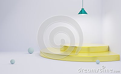 Podium empty in gray composition for modern stage display and minimalist mockup ,abstract showcase background ,Concept 3d Cartoon Illustration