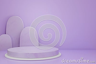 Podium Empty purple color studio background, product display copy space content on the website 3d rendering Stock Photo