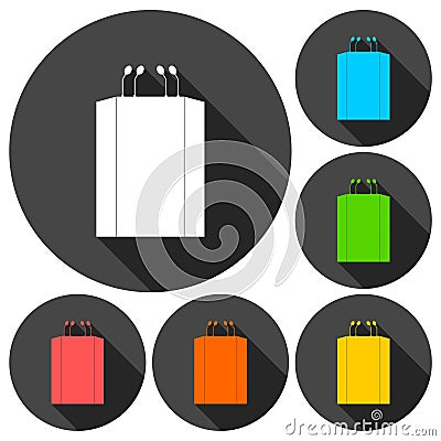 Podium Illustration icons set with long shadow Vector Illustration