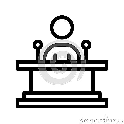 Podium line icon. speaker, lecture, teaching icons, can be used for websites, UI and mobile app. Vector Illustrations Vector Illustration