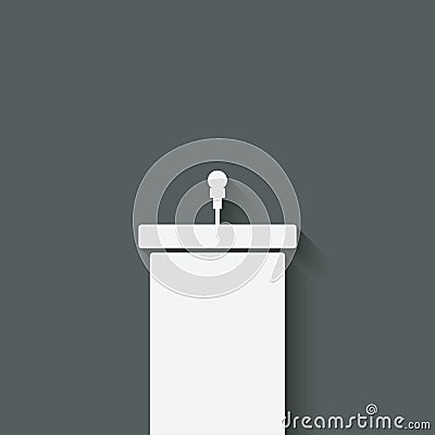 Podium with microphone Vector Illustration